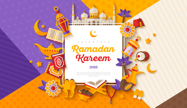 2018 Ramadan kareem festival vector material 04