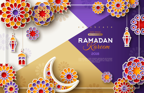 2018 Ramadan kareem festival vector material 06