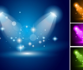 4 Kind color spotlights effect vector