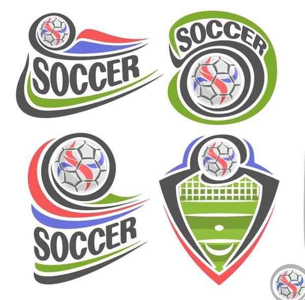 4 Kind soccer logos design vectors