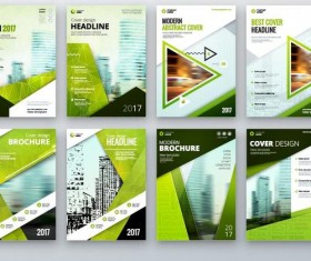 8 Kind magazine with brochure cover template vector