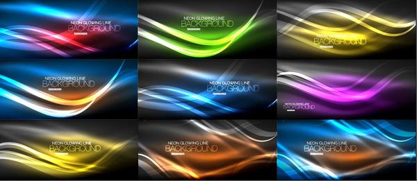 9 Kind color light abstract vector