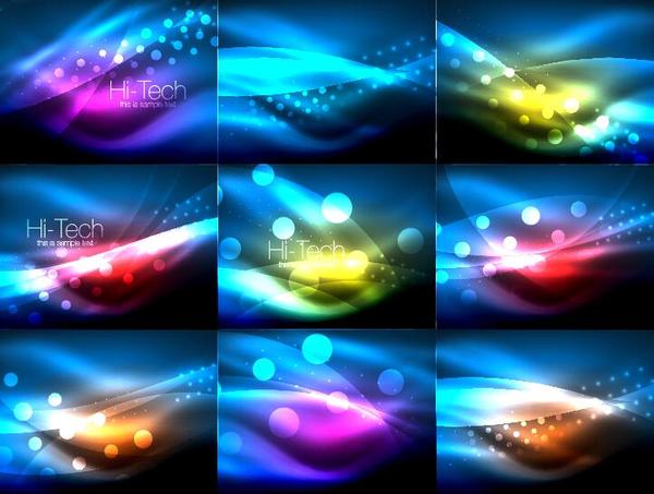 9 Kind hi-tech background vector