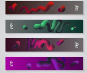 Abstract 3D banners vector