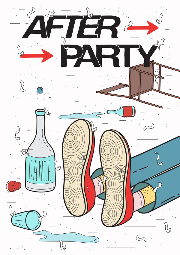 After party poster template vector