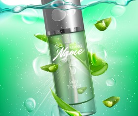 Aloe vera cosmetic advertising poster vector