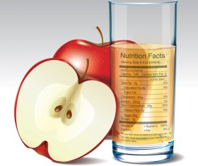 Apple juice nutrition vector