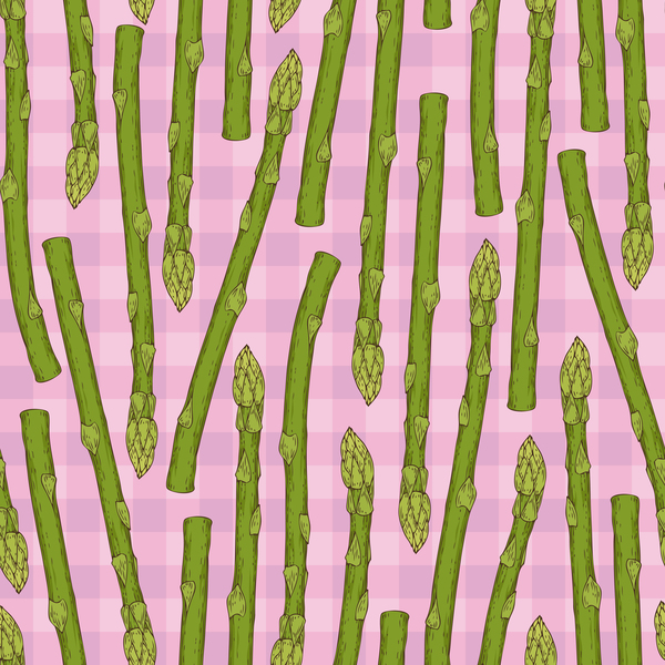 Asparagus seamless pattern vector
