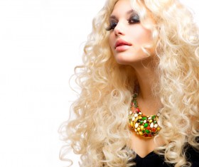 Attractive girl with golden curls Stock Photo 07