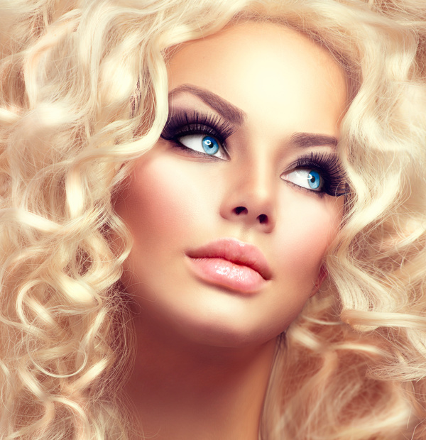 Attractive girl with golden curls Stock Photo 08