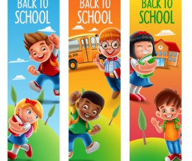 Back to school banners template vector 02