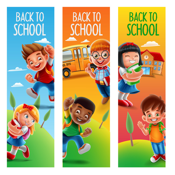 Back to school banners template vector 02
