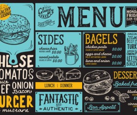 Bagel food menu vector