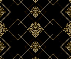 Baroque seamless pattern with ornament vector 02