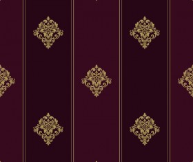 Baroque seamless pattern with ornament vector 03