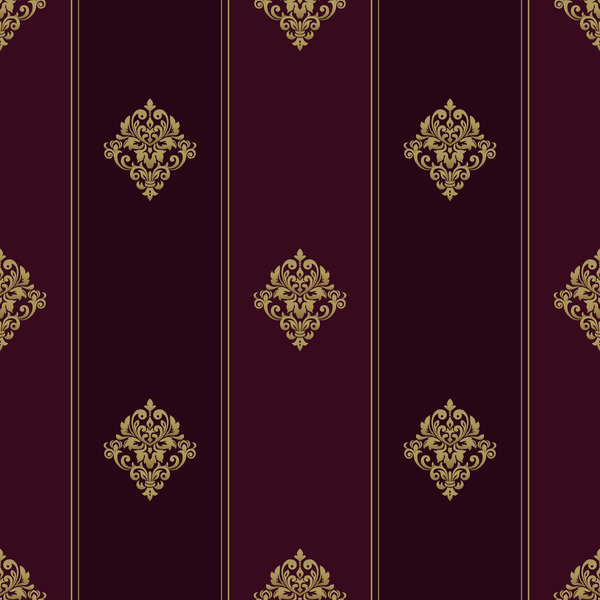 Baroque seamless pattern with ornament vector 03
