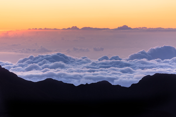 Beautiful cloudscape on high mountain range Stock Photo