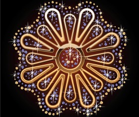 Beautiful diamond floral vector illustration 01