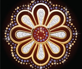 Beautiful diamond floral vector illustration 02