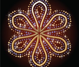 Beautiful diamond floral vector illustration 03