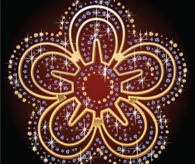 Beautiful diamond floral vector illustration 04