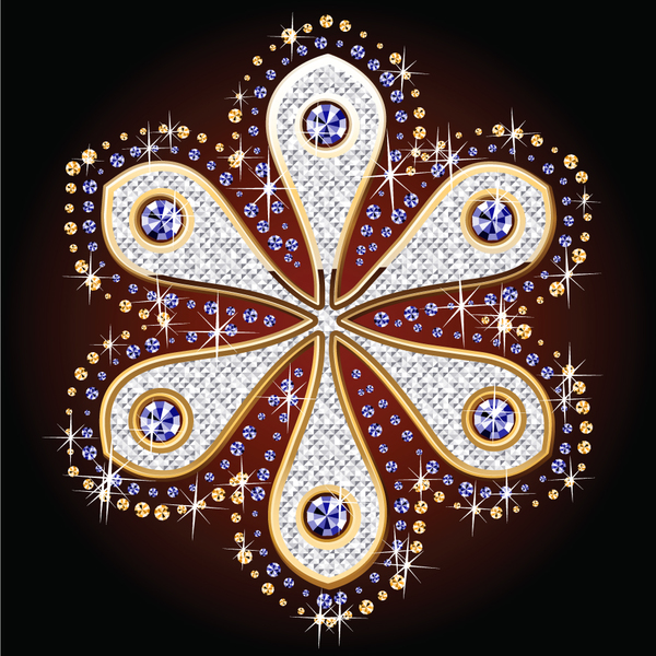 Beautiful diamond floral vector illustration 05