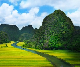 Beautiful mountains and rivers Stock Photo 02