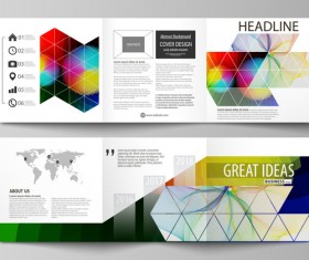 Bifold business brochure cover template vector 01
