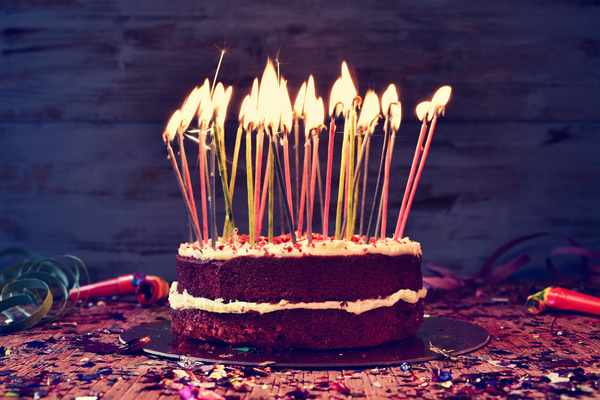 Birthday candle cake Stock Photo 03