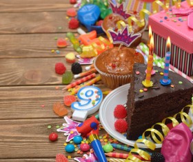Birthday candle cake Stock Photo 04