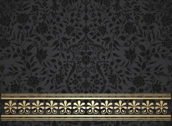 Black decor pattern vector design 01