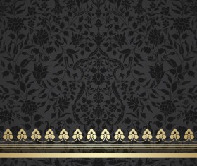 Black decor pattern vector design 02