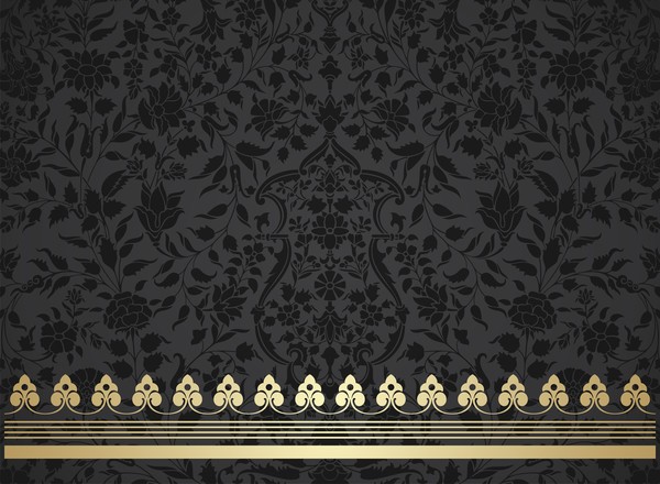 Black decor pattern vector design 02