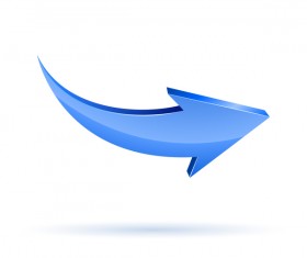 Blue 3D arrow vector