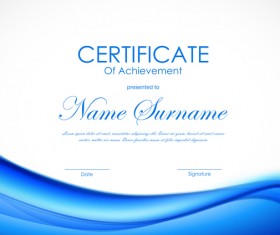 Blue styles certificate template vector 05