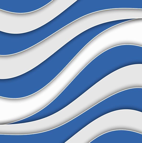Blue with white wavy background vector