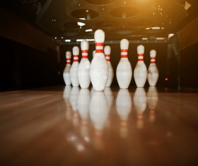 Bowling target ball bottle Stock Photo