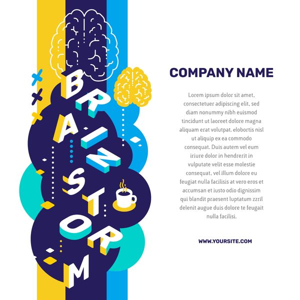 Brainstorm business words illustration vector