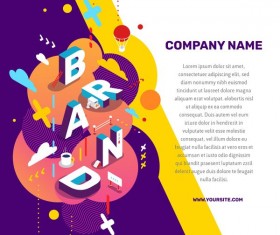Brand business words illustration vector
