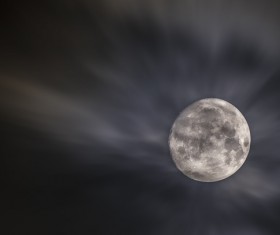 Bright round moon on Stock Photo