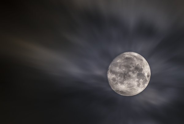 Bright round moon on Stock Photo
