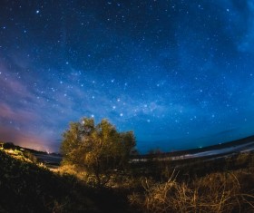 Bright starry sky Stock Photo