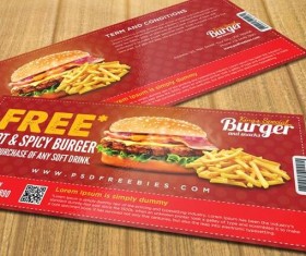Burger Coupon Card Psd Template