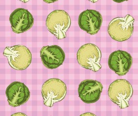 Cabbage seamless pattern vector