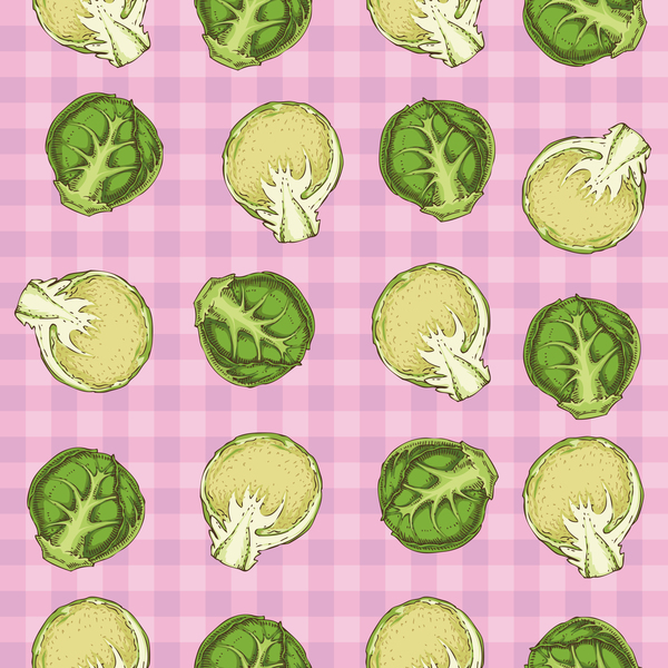 Cabbage seamless pattern vector