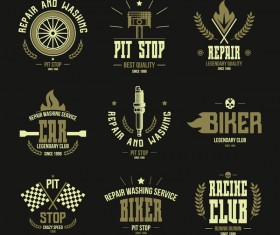 Car races and service badges and logo vector