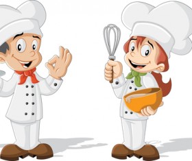 Cartoon chef vector material