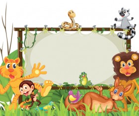 Cartoon cute animal design vector material