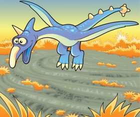 Cartoon cute dinosoures vector 03