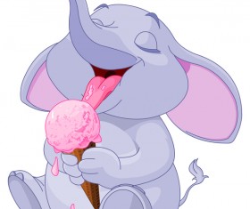 Cartoon cute elephent vector